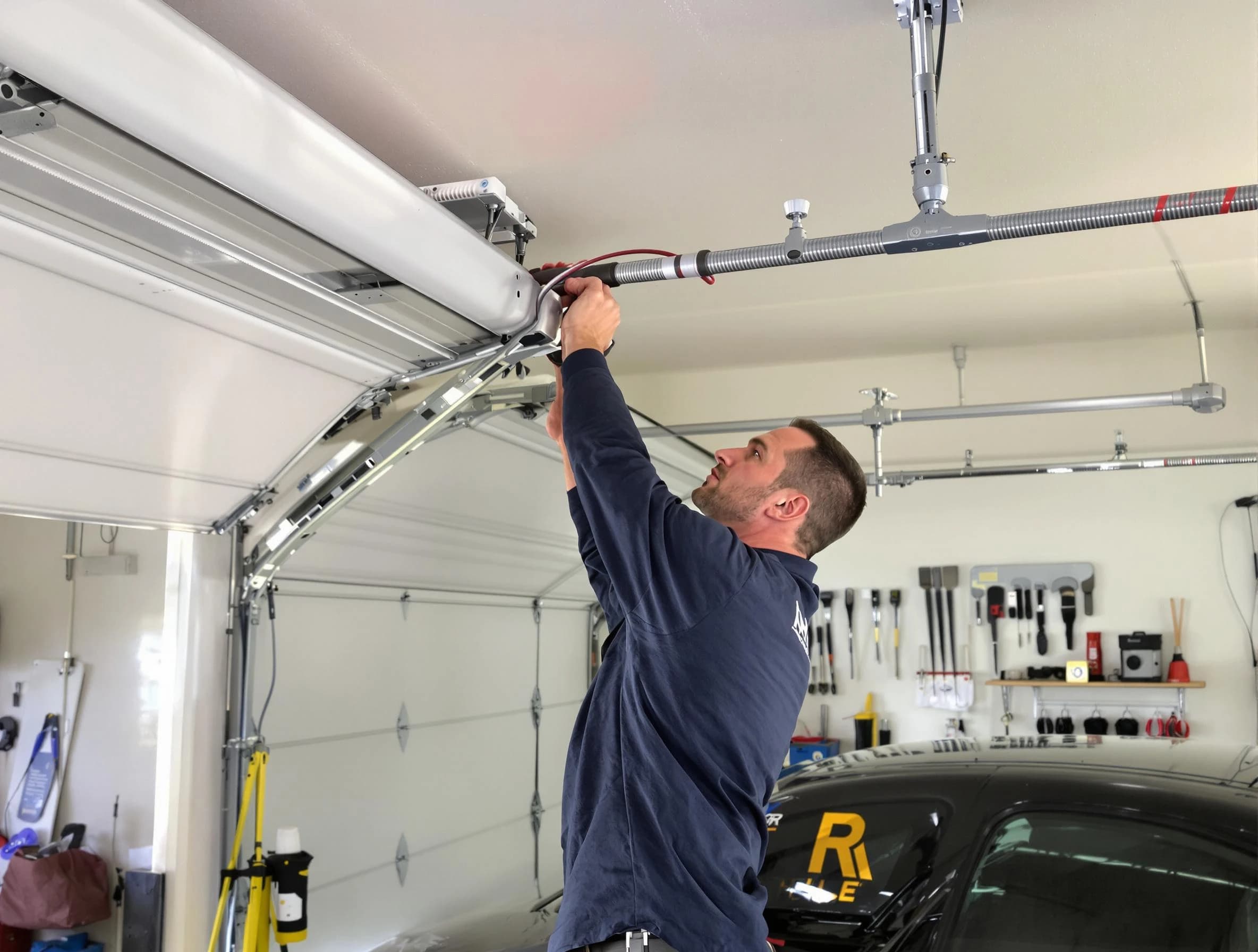 Shaw Heights Garage Door Repair technician performing garage door cable repair in Shaw Heights