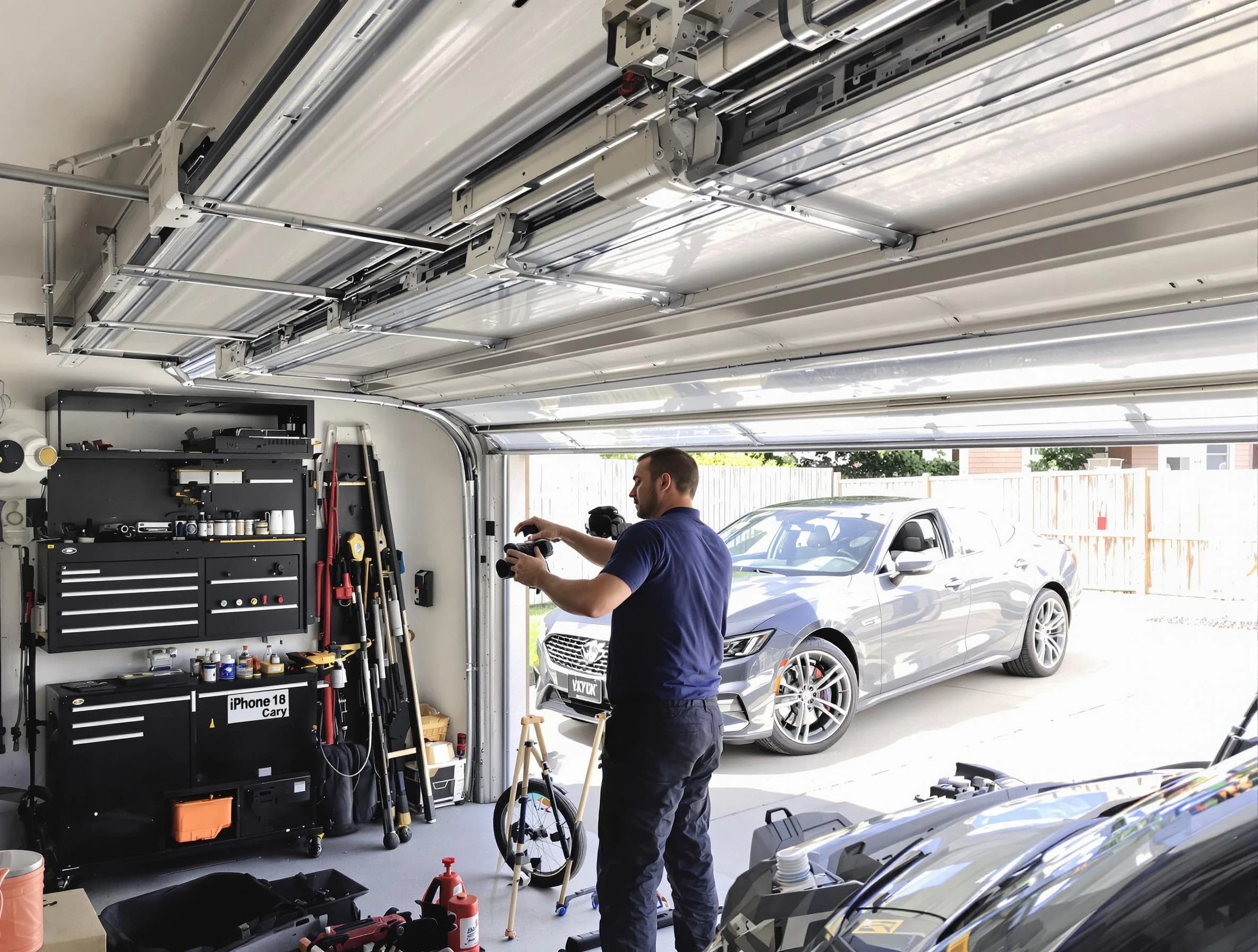 Shaw Heights Garage Door Repair technician fixing noisy garage door in Shaw Heights