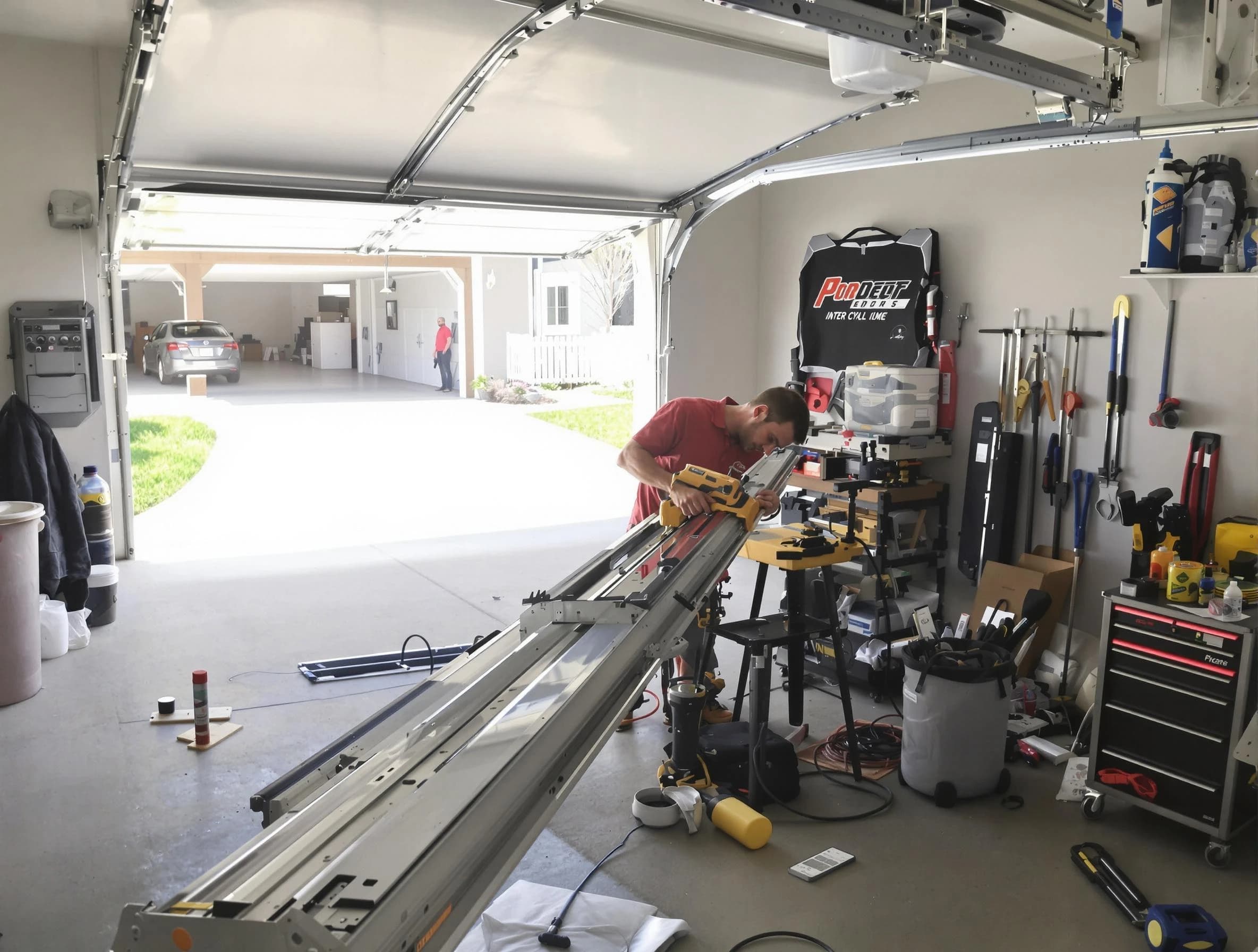 Shaw Heights Garage Door Repair expert performing track repair in Shaw Heights