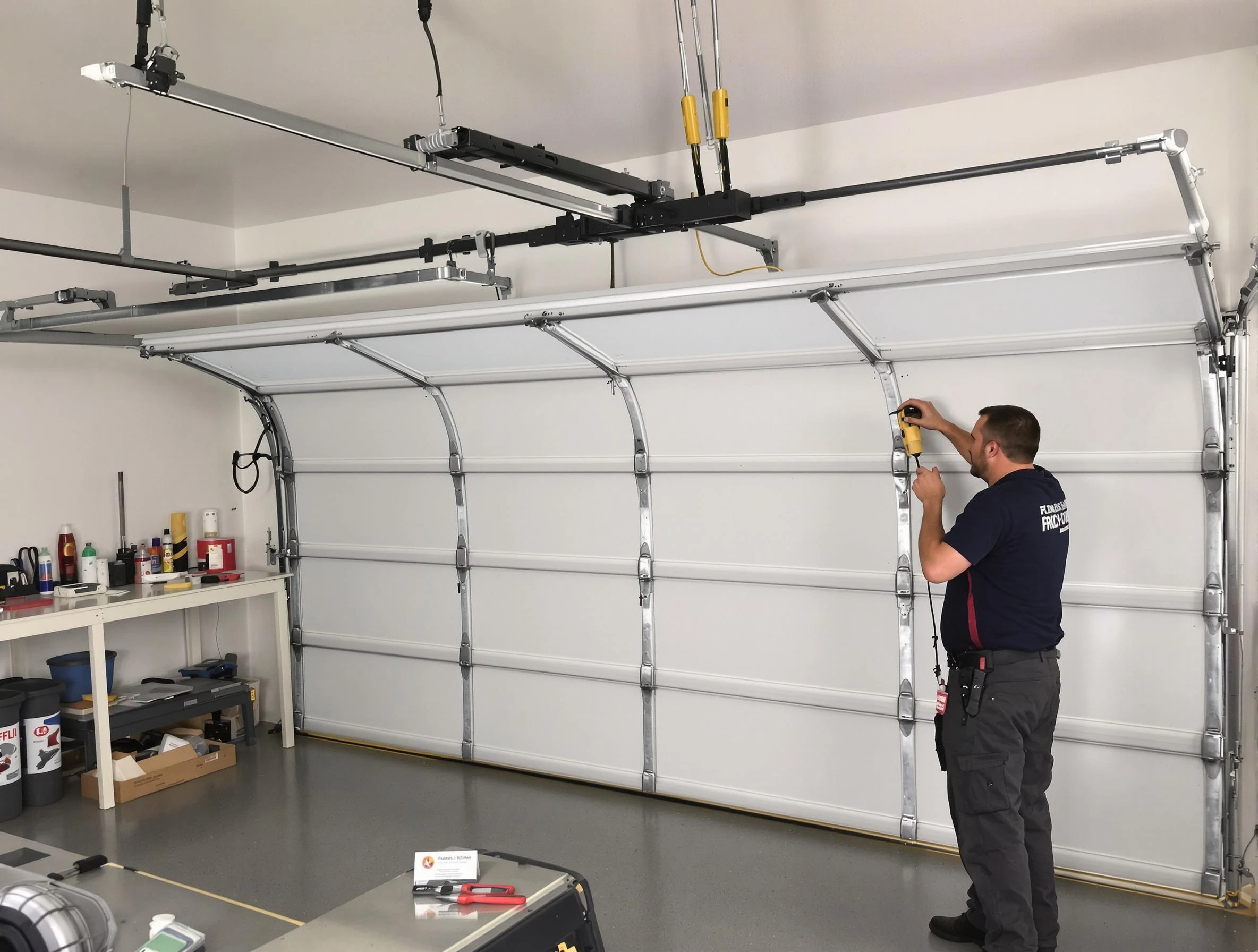 Shaw Heights Garage Door Repair certified technician performing overhead door system repair in Shaw Heights